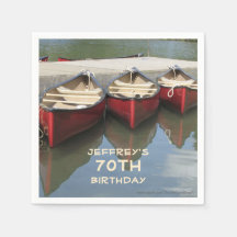 Red Canoes 70th Birthday Party Name Paper