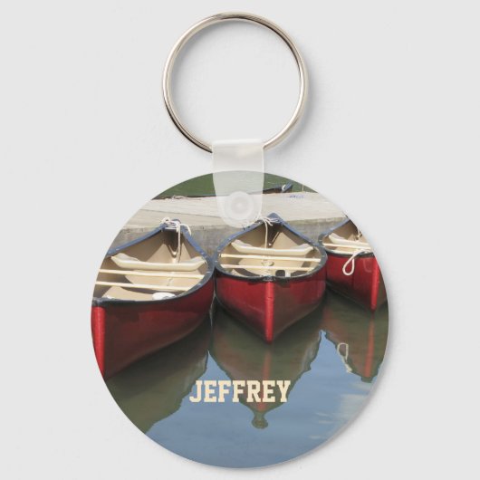 Red Canoes Persoonlijke naam Sleutelhanger (Voorkant)