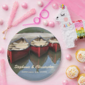 Red Canoes Wedding Name en Date Paper Bord (Feest)