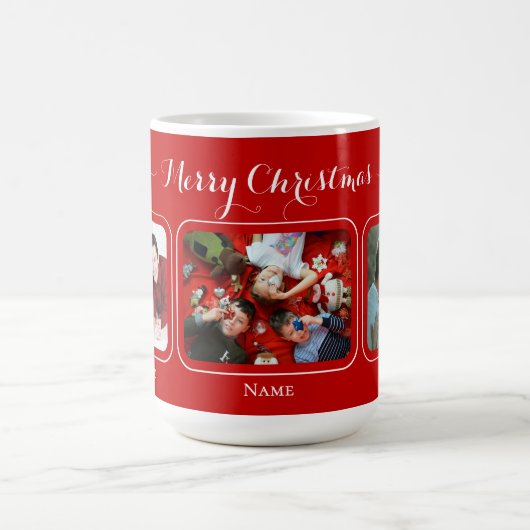Red canvas Christmas Family Mug Koffiemok (Center)