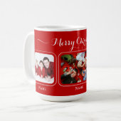Red canvas Christmas Family Mug Koffiemok (Voorkant links)