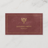 Red Canvas Golden Lijst, Psycholoog PSI Symbool Afsprakenkaartje (Voorkant)