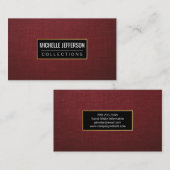 Red Canvas verbinding | KunstCollecties Visitekaartje (Voorkant / Achterkant)