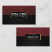 Red Canvas verbinding | Zwart vlees Visitekaartje (Voorkant / Achterkant)