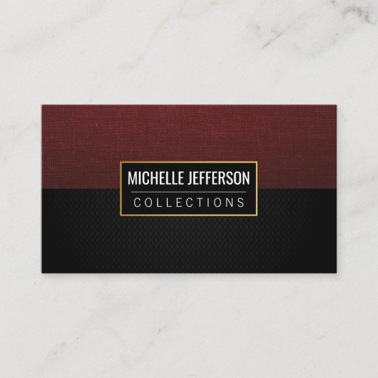 Red Canvas verbinding | Zwart vlees Visitekaartje (Voorkant)