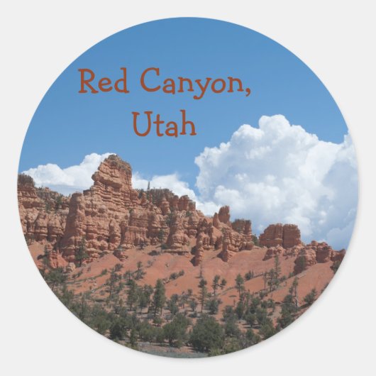 Red Canyon, Utah Sjabloon Souvenir Ronde Sticker (Voorkant)