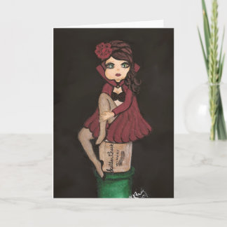 Red Cape Quantum Cutie Meisje Wenskaart Kaart