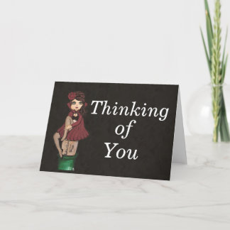 Red Caped Quantum Cutie is Thinking of You Kaart