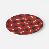 Red Caps Diplomas Pattern Graduation Party Papieren Bordje (Gekanteld)