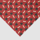 Red Caps Diplomas Pattern Graduation Party Tissuepapier (Detail)