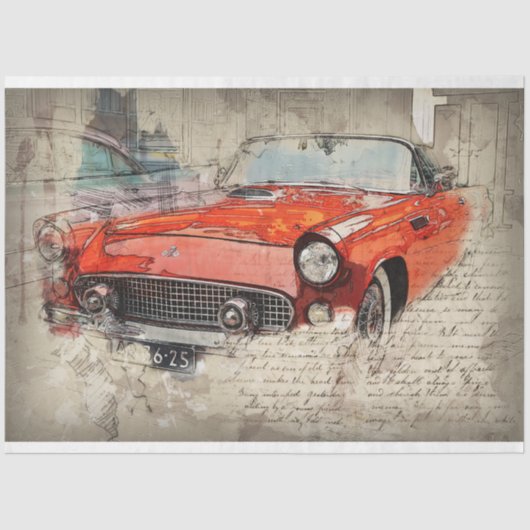 Red Car 20x30-decoupage Tissuepapier (Voorkant)