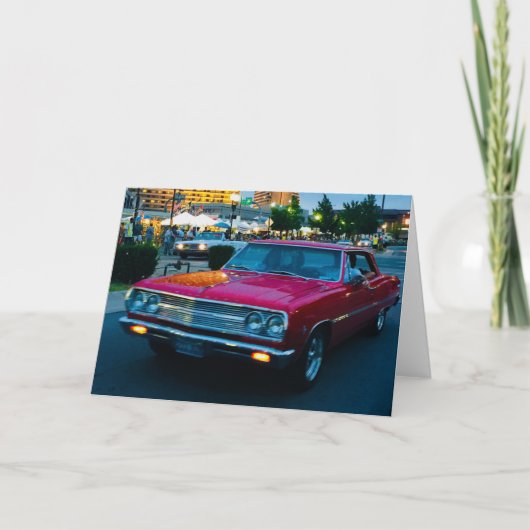 Red Car blank greeting Card Bedankkaart (Voorkant)