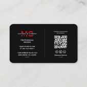 Red Car Driver Auto Care Transport Modern Zwart Visitekaartje (Achterkant)