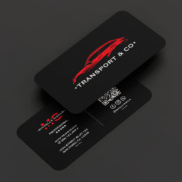Red Car Driver Auto Care Transport Modern Zwart Visitekaartje