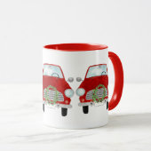 Red Car met Mok met kerstcadeau (Voorkant rechts)