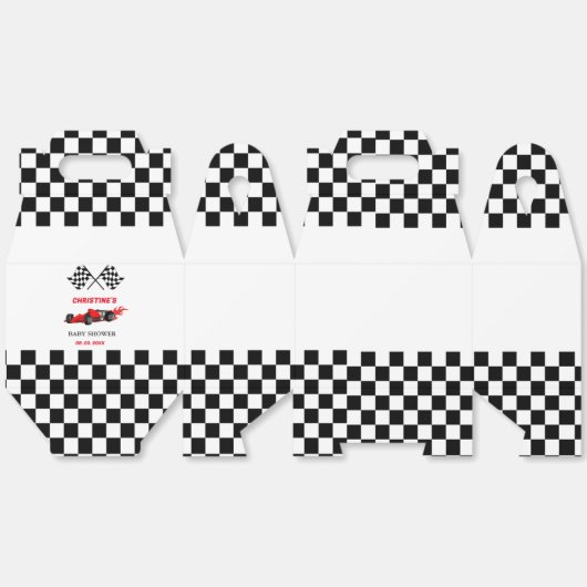 Red Car Race Baby shower Bedankdoosjes (Ongevouwen)