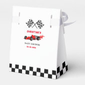 Red Car Race Baby shower Bedankdoosjes (Achterkant)