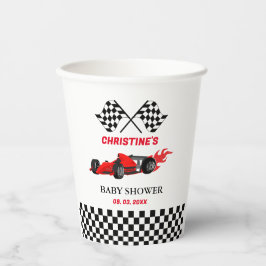 Red Car Race Baby shower Papieren Bekers