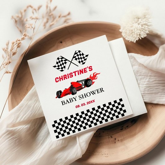Red Car Race Baby shower Servet
