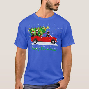 Red Car Truck Kerstboom Funny Santa Xmas Rott T-shirt