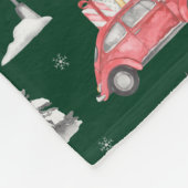 Red Car Winter Pattern Merry kerst Green Small Fleece Deken (Hoek)