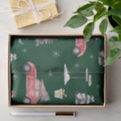 Red Car Winter Pattern Merry kerst Green Tissuepapier (Geschenk)