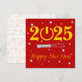 Red Card Happy new Year Notitiekaartje (Voorkant / Achterkant)