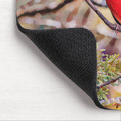 Red Cardinaal Bird Art Muismat (Hoek)