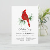 Red Cardinaal Bird Funeral Kaart (Staand voorkant)