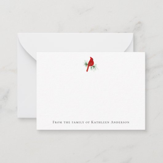 Red Cardinaal Bird Funeral Notitiekaartje (Voorkant)
