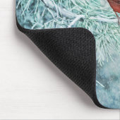 Red Cardinaal Bird Winter Art Muismat (Hoek)