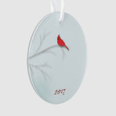 Red Cardinaal Editable Photo Ornament (voorkant)