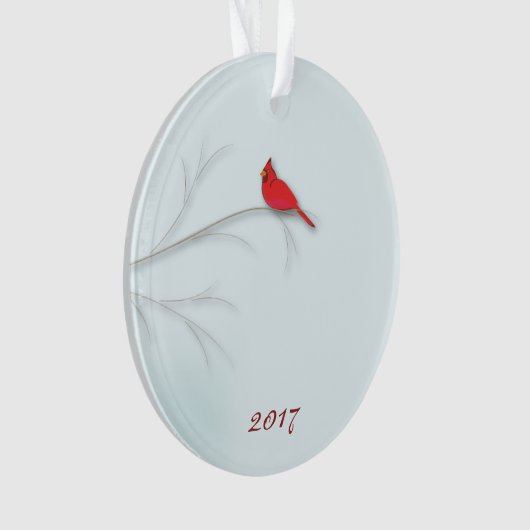 Red Cardinaal Editable Photo Ornament (voorkant)