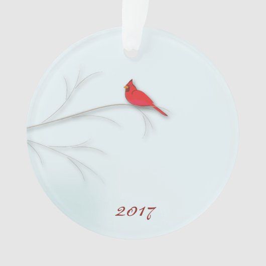 Red Cardinaal Editable Photo Ornament (voorkant)