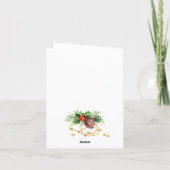 Red Cardinaal Holly Berry kerstgroet Feestdagen Kaart (Achterkant)