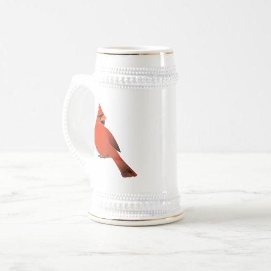 Red Cardinaal Male Bird Bierpul (Voorkant links)