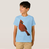 Red Cardinaal Male Bird T-shirt (Voorkant volledig)