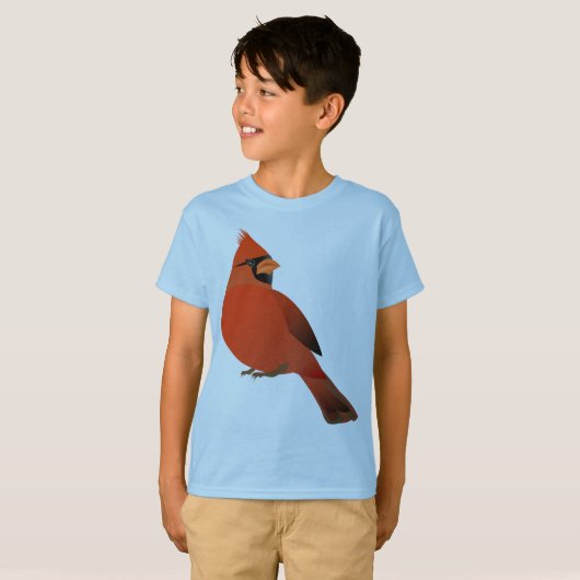 Red Cardinaal Male Bird T-shirt (Voorkant volledig)