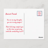 Red Cardinaal Messenger van Heaven Sympathy Postca Briefkaart (Achterkant)