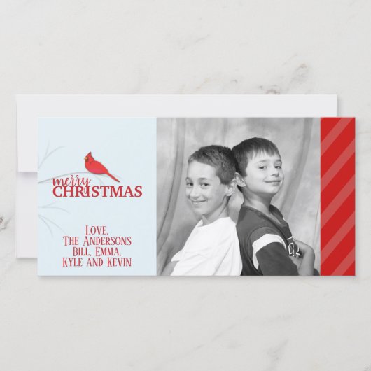 Red Cardinaal Photo Holiday Card Feestdagenkaart (Voorkant)
