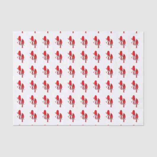 Red Cardinal Bird Kerst Tissue Paper Tissuepapier (Voorkant)