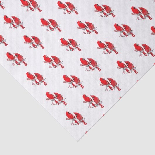 Red Cardinal Bird Kerst Tissue Paper Tissuepapier (Detail)