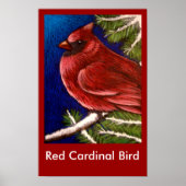 RED CARDINAL BIRD Poster (Voorkant)