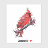 Red cardinal bird sticker Renee Lavoie (Vel)