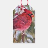 RED CARDINAL BIRD UIT SANTA CLAUS GIFT-LABELS CADEAULABEL (Achterkant)