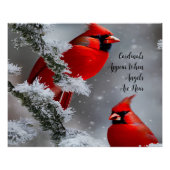 Red Cardinal Birds Angels zijn dichtbij Glossy Pos Perfect Poster (Voorkant)