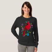 Red Cardinal Birds Biologist Songbird Garden Ornit T-shirt (Voorkant volledig)