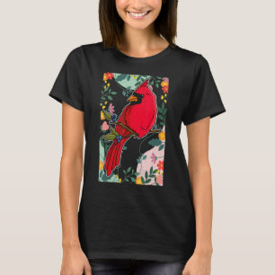 Red Cardinal Birds Biologist Songbird Garden Ornit T-shirt