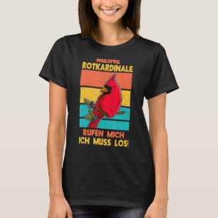 Red Cardinal Birds Biologist Songbird Garden Ornit T-shirt