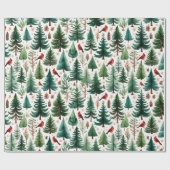 Red Cardinal Christmas Bird Holiday Cadeaupapier (Vlak)